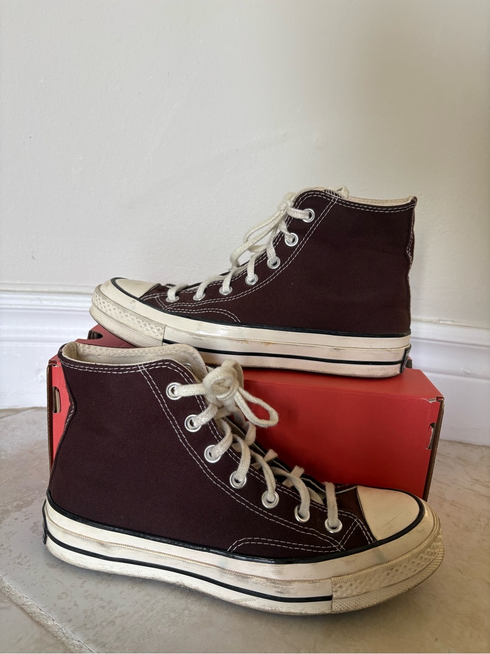 converse chuck taylor high-top sneakers in dark brown
